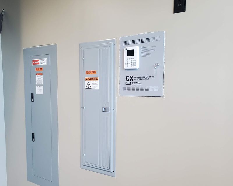 Commercial electrical panels and lighting control system